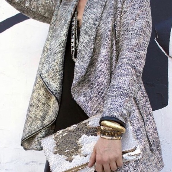 Stella&dot Rebel metallic Moto Jacket. XS,S,XL - Picture 1 of 3